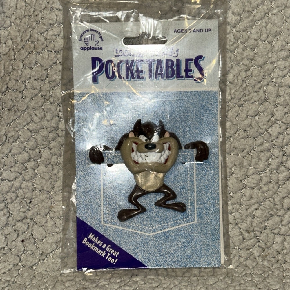 Vintage 1996 Looney Tunes Taz Tasmanian Devil Pocketables / Bookmark Applause E3
